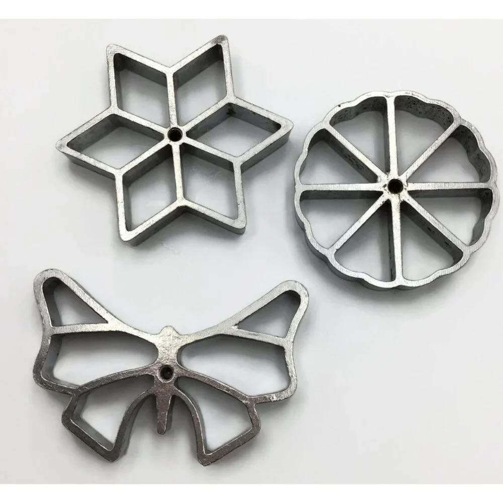 Vintage HS Waffelbackerei Rosette Cookie Waffle Mold Set Germany